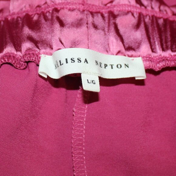 Melissa Nepton Lauren pink elastic waist silky shorts size Large - Picture 5 of 7